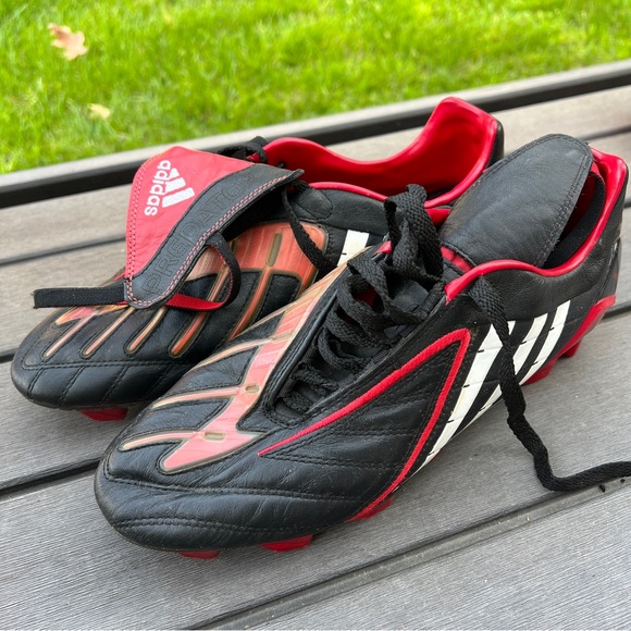 Adidas Predator Black and Red Soccer Cleats - Picture 2 of 4